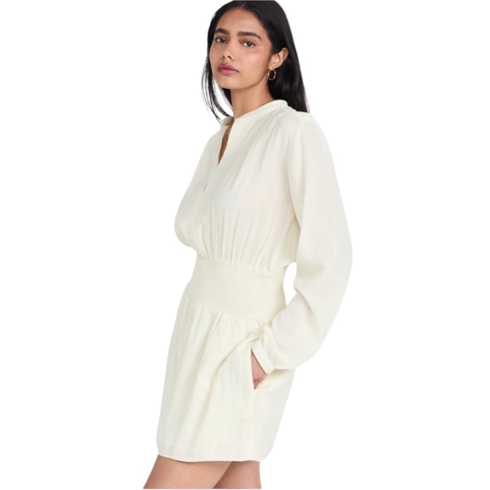 RAG & BONE CALISTA LONG SLEEVE LIGHT DOVE MINI DRESS M